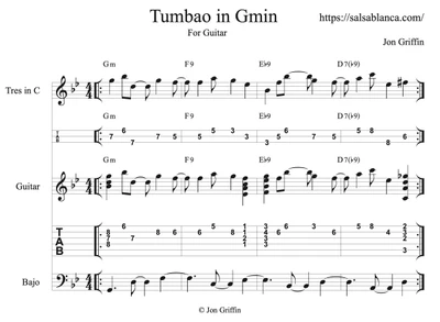 Tumbao in G Minor for Guitar and Cuban Tres